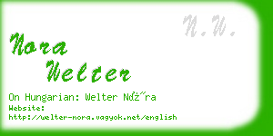 nora welter business card